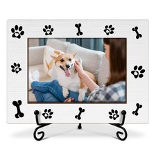 Dog Picture Frame Paw Print Photo Frame, Gifts for Pet Owner Dog-Lover, Woode...