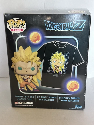 FUNKO POP Tees SUPER SAIYAN 3 GOKU GameStop Exclusive GITD Size M