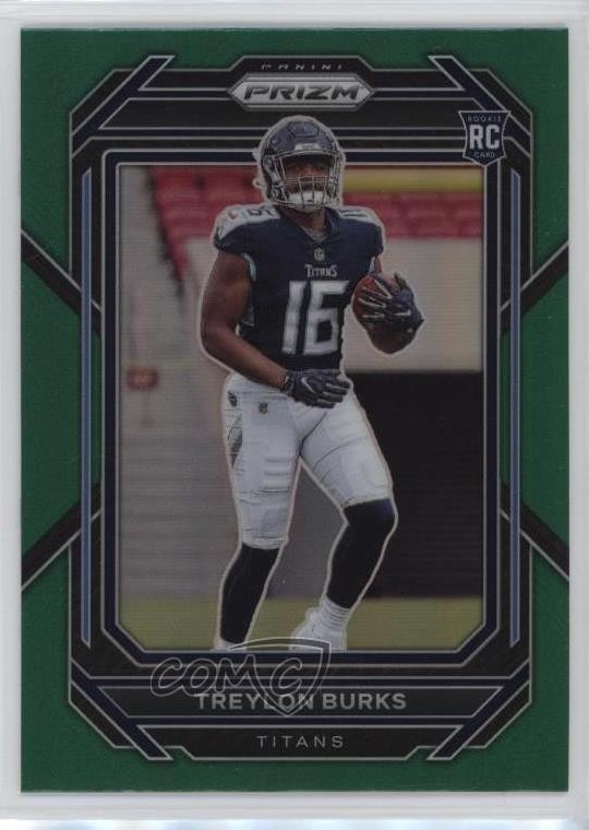 2022 Panini Prizm Rookies Green Prizm Treylon Burks #313 01az