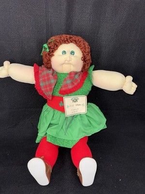 Vintage Cabbage Patch Kids Irish Edition Finella Bidelia Doll Green Dress Signed