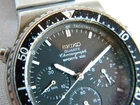 Vtg Mens SEIKO CHRONOGRAPH Quartz~Sports 100 Wristwatch~Parts/Repair~650552 AO