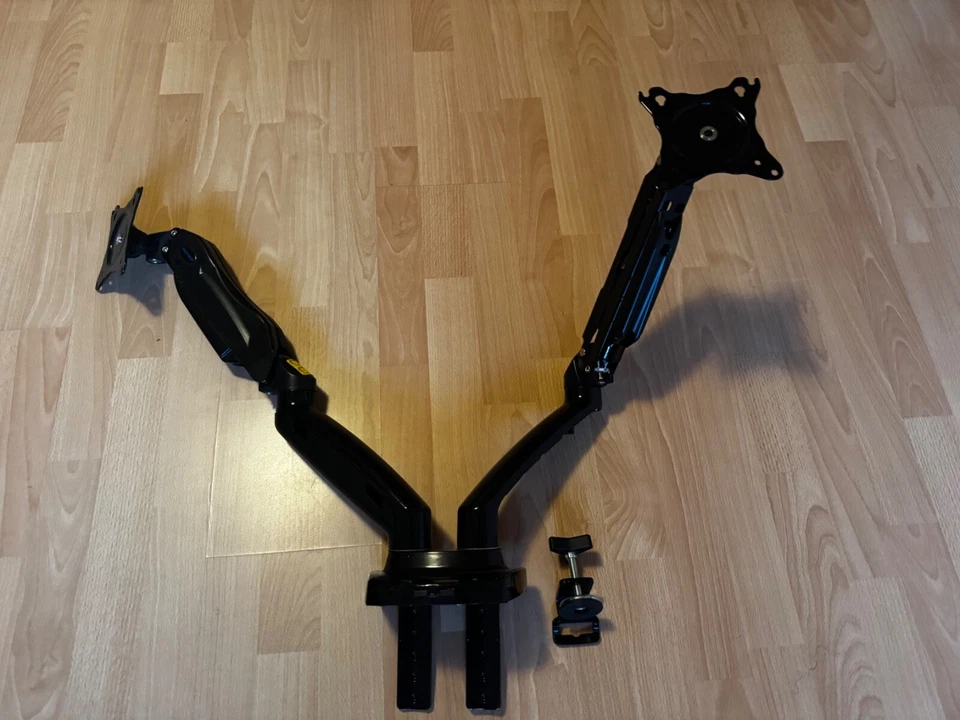 HUANUO Doppel-Monitorhalterung Gasfeder – 13–27 Zoll – neigbar/drehbar