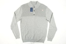 CLUB ROOM GRAY MEDIUM MOCK NECK BUTTON SWEATER MENS DEFECT