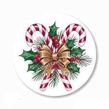 Holly Berry Candy Cane Christmas Favors Scrapbook Stickers Envelope Seals Labels