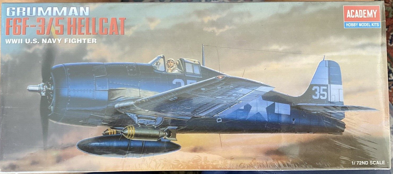 Academy 12481 Grumman F6F-3/5 Hellcat 1/72 Scale Plastic Model Kit Sealed NIB