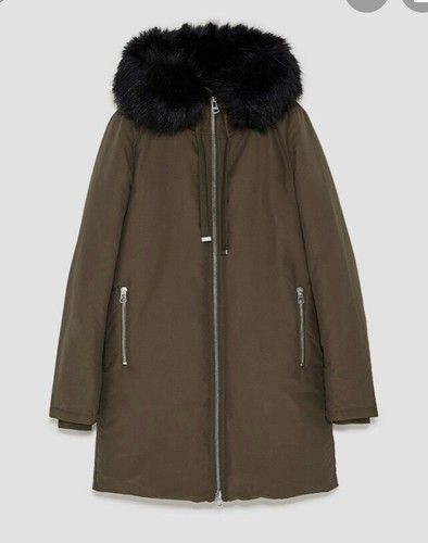 ZARA WATER REPELLENT WINTER COAT FUR 