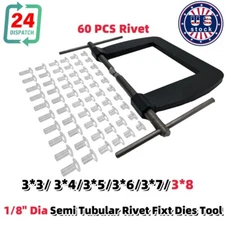 1/8" Dia  Semi Tubular Rivet Fixt Dies Tool Kit For Pinball Tonka Vent Window US