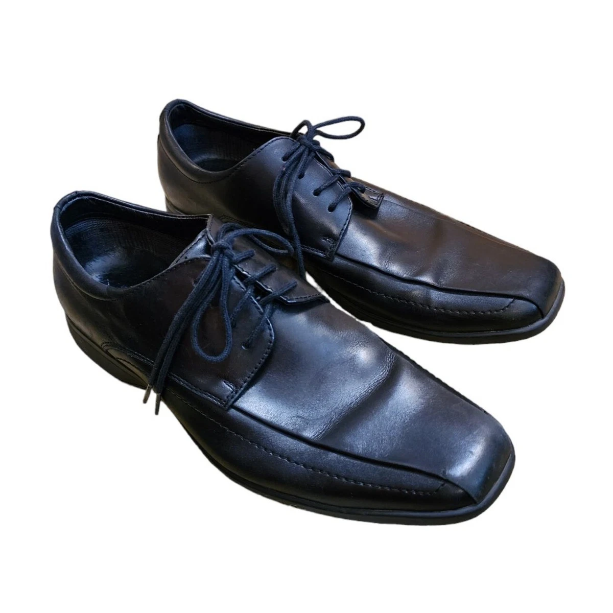 Kenneth Cole Reaction Men s Black Lace Up Leather Fruit Bunch Shoes 9.5