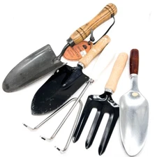 5 Pcs Flexrake CLA323, Classic Hand Trowel, Digging Fork Planting Tools