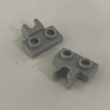 LEGO Part 14704 (2pcs) Light Bluish Gray Plate 1 x 2 w Tow Ball Socket