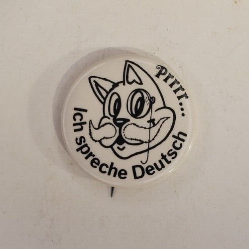Vintage Prrrr Ich Spreche Deutsch Pinback Button