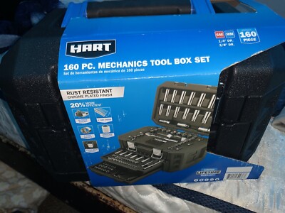 HART Multiple Drive 160-Piece Mechanics Tool Set, Chrome Finish