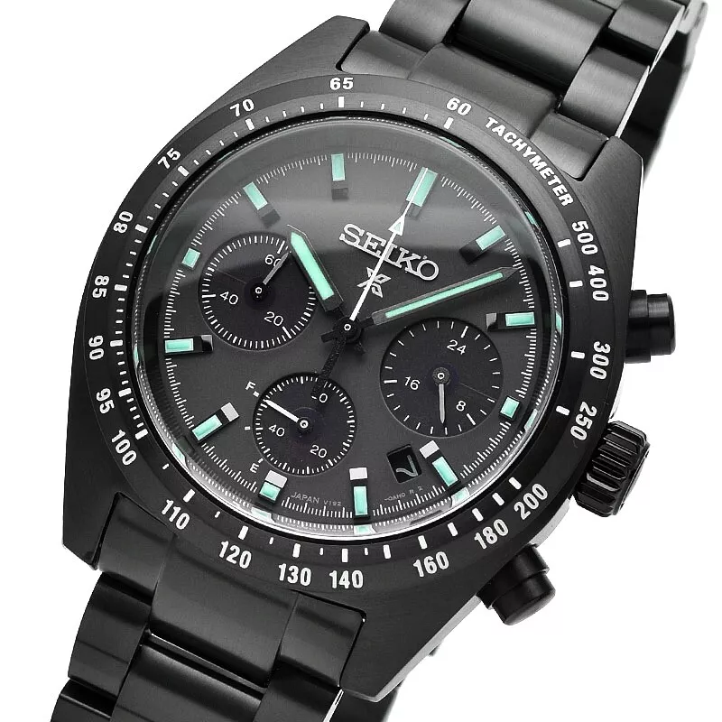 SEIKO PROSPEX SBDL103 SPEEDTIMER Solar Chronograph Watch The Black Series Men's