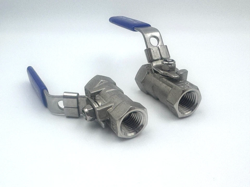 2pack 1/4" Ball Valve REDUCED Port 316 Stainless Steel   1000 WOG - Image 2 of 4