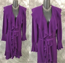 BEAUTIFUL St John jacket knit purple ruffle topper blazer size M 8