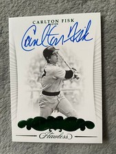 Carlton Fisk #GA-CF - 2018 Panini Flawless - Greats Autographs Emerald /3