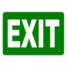 Horizontal Metal Sign Exit Security Green Weatherproof Street Signage