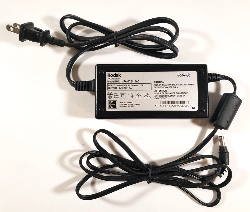 Kodak EasyShare Photo Printer HPA-432418A0 AC Adapter 24V Power Supply Cable OEM