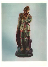 Postcard Cigar Store Figure Trapper Indian Unknown American (1850-1875)