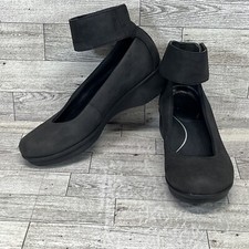 Dansko Lulu Black Mary Jane Nubuck Leather Wedge Shoes 9103100200 Women Size 36