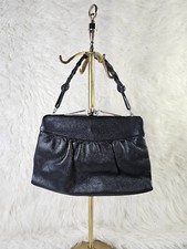 Vintage Black Genuine Leather Clutch Handbag