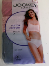 3 Jockey Elance Cotton Comfort Bikini Size 7 Multi-color Style 1489/673