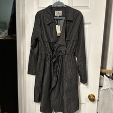 1 Sunset Lane Size Largewomen’s Magnolia Blavk Wash Chambray Lightweight Jacket