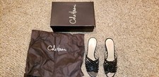 coel haun women's 9B wedge Nike air black sandal weave strappy strap hardly worn