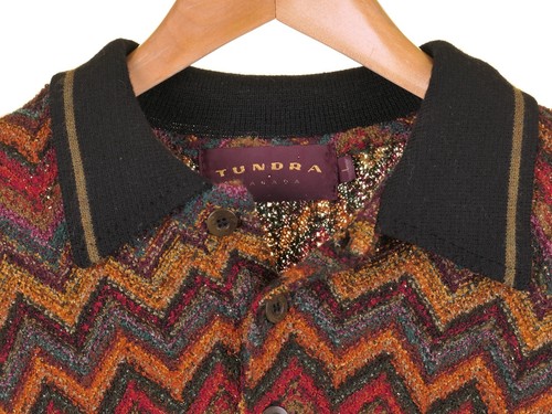 Suéter Polo De Colección Tundra Canadá Bronce Silenciado Granate Marrón Tejido Cuello L - Imagen 3 de 8