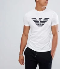 Emporio Armani Black Men's cotton T-Shirt EA Round Neck,Size M*L*XL*2XL*3XL