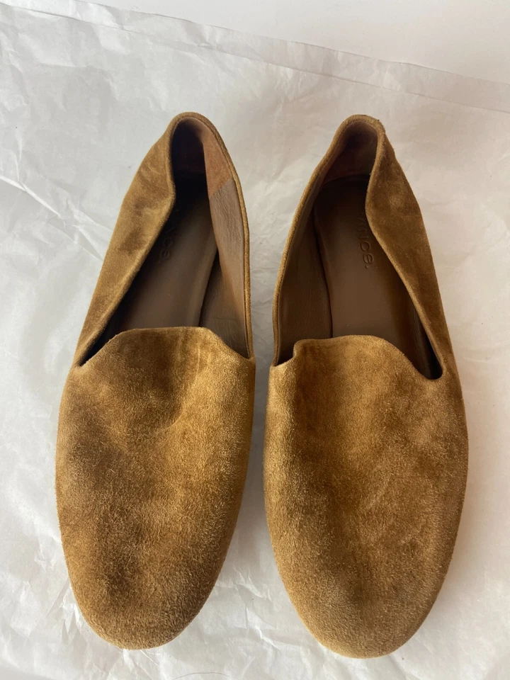 Vince Vero Cuoio Womens Suede Loafer Tan US Size 7M Slip On Casual Shoe - Image 2 of 4