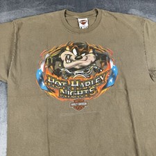 2000s Harley-Davidson x Looney Tunes Taz Flame Tee XL Biker Streetwear