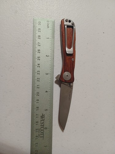 SOG Twitch II Folding Knife 2.63" AUS-8 Steel Blade Wood Handle 017 - Picture 3 of 5