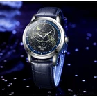 luxury starry sky Men leather Automatic Mechanical Watch Alloy Self-winding Gift