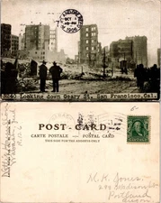 Looking Down Geary St San Francisco CA Postcard