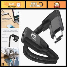 Right Angle USB C Extension Cable 0.6FT 2Pack, USB-C 3.2 Male to Female