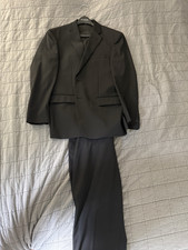 Jos. A. Bank Traveler Tailored Fit Black Wool Blend 2 Piece Suit 40R 34W 30L