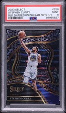 2023 Panini Select Stephen Curry #256 BLK Snakeskin Pulsar Fotl 1 of 1 PSA 9