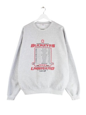 Hanes 2002 Ohio Buckeyes Print Sweater Grau XXL Herren
