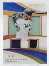 2018 Panini Immaculate Collection Charlie Blackmon SBM-CH 14/25 Patch