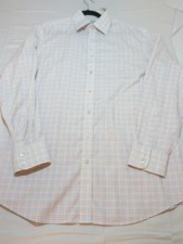 Charles Tyrwhitt Dress Shirt Mens 17 35 Slim Fit Plaid Check Non Iron Cotton