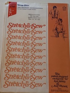 Stretch & Sew Pattern 1760 Men’s Dress Shirt Size 32-48 COMPLETE