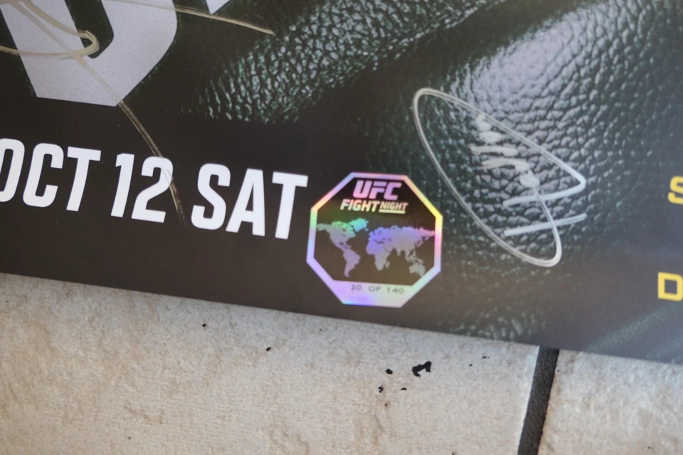 #rd /140 OFFICIAL AUTOGRAPHED UFC ESPN Fight Night: Royval vs. Taira Full Signed - Image 3 of 4