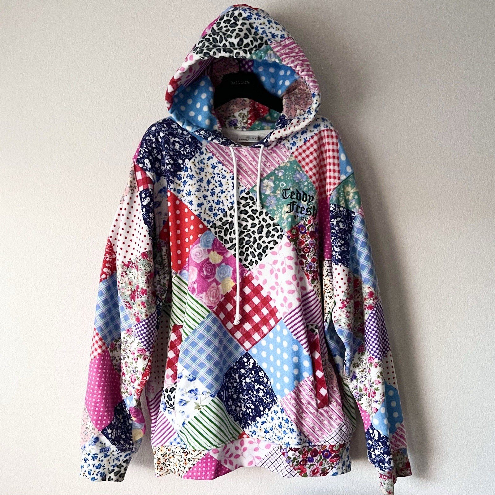 Teddy Fresh Patchwork Style Thick 100% Cotton Hoo… - image 1