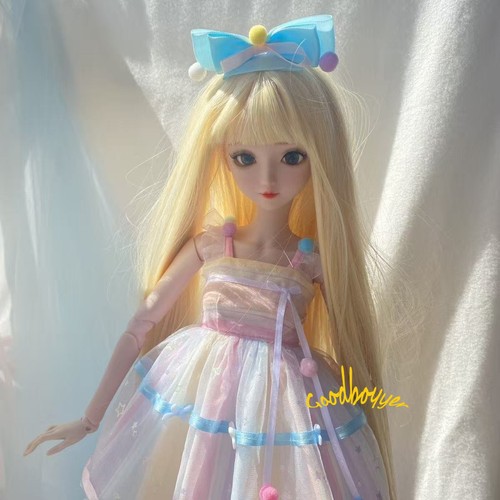 1/4 1/3 BJD Ropa Muñeca Conjunto Arco Iris Vestido Honda + Prendas para la Cabeza Dulce Princesa - Imagen 6 de 9