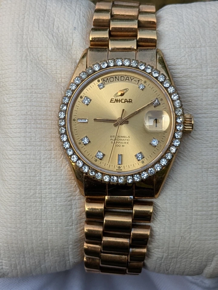 Reloj Hombre Vintage ENICAR Automático 25 Joyas ZAFIRO 100M Hecho en Suiza Foto 2 de 4