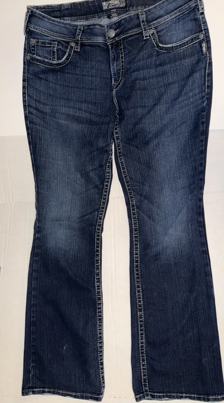 Silver Women's Jeans-L34- Cotton-polyester Blue Jeans-Very Good Condition