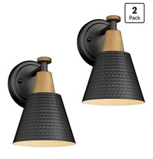 Wall Sconces Set of 2, 1-Light Matte Black Bathroom Light Fixtures, Modern Si...