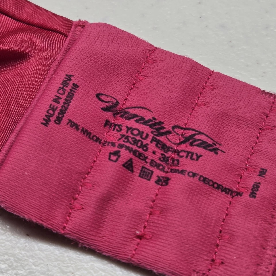 Sujetador Vanity Fair para mujer 38D rosa 75306 camiseta ligeramente forrada con aros Foto 3 de 4