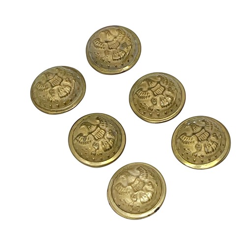 Vintage MCM Military Gold Tone Metal Buttons 1960s Raised Eagle Open Wings Lot
